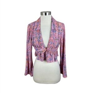 Zara Colorful Knotted Front Blouse | Size XS